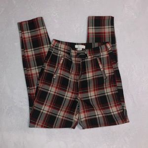 h&m plaid pants
